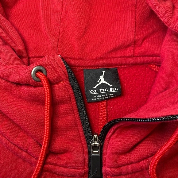 Air Jordan RARE Jumpman Y2k Hooded Zip Sweatshirt-Black/Red-Size XXL - Picture 9 of 15